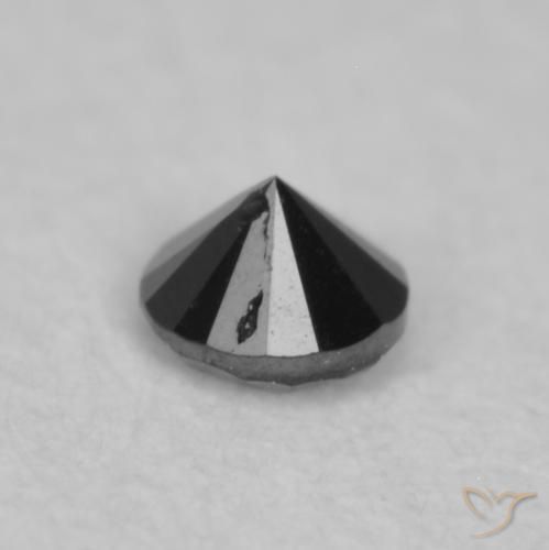 0.03 карата, натуральный Черный Бриллиант, Круглый, Непрозрачный