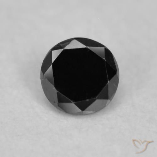 0.03ct Натуральный Черный Бриллиант, Круглый, Непрозрачный