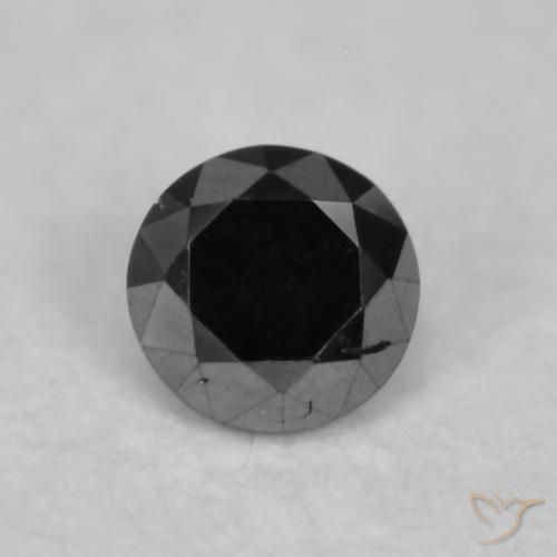 0.05ct Натуральный Черный Бриллиант, Круглый, Непрозрачный