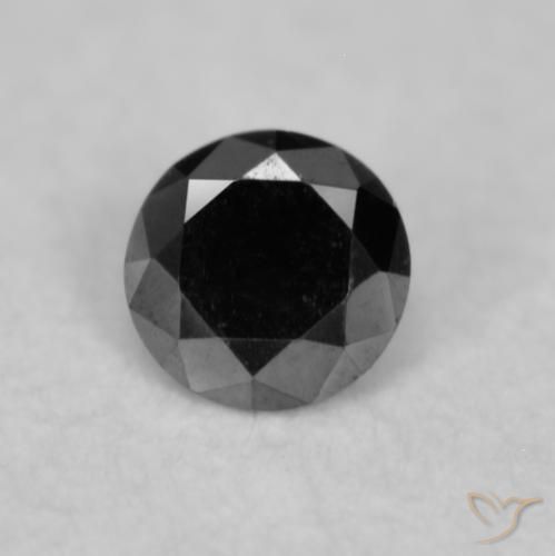 0.02ct Натуральный Черный Бриллиант, Круглый, Непрозрачный