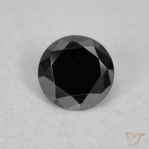0.02ct Натуральный Черный Бриллиант, Круглый, Непрозрачный