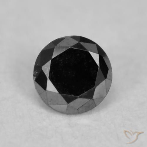 0.04ct Натуральный Черный Бриллиант, Круглый, Непрозрачный
