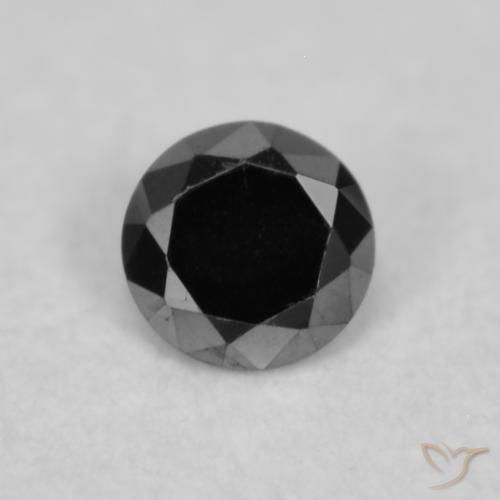 0.03ct Натуральный Черный Бриллиант, Круглый, Непрозрачный