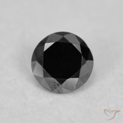 0.03ct Натуральный Черный Бриллиант, Круглый, Непрозрачный