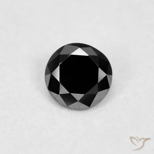 0.03ct Натуральный Черный Бриллиант, Круглый, Непрозрачный