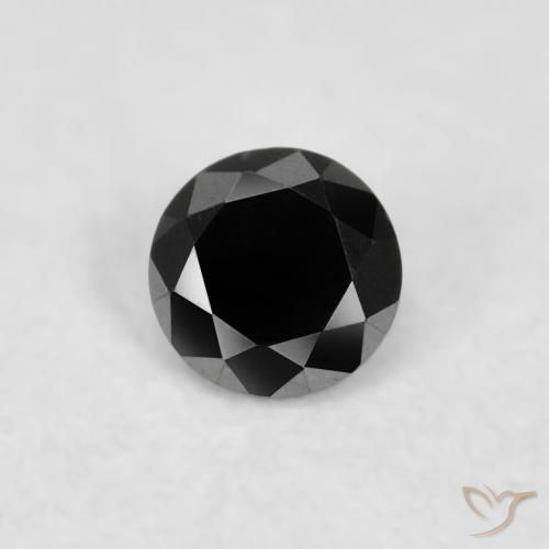 0.02ct Натуральный Черный Бриллиант, Круглый, Непрозрачный