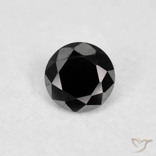 0.02ct Натуральный Черный Бриллиант, Круглый, Непрозрачный