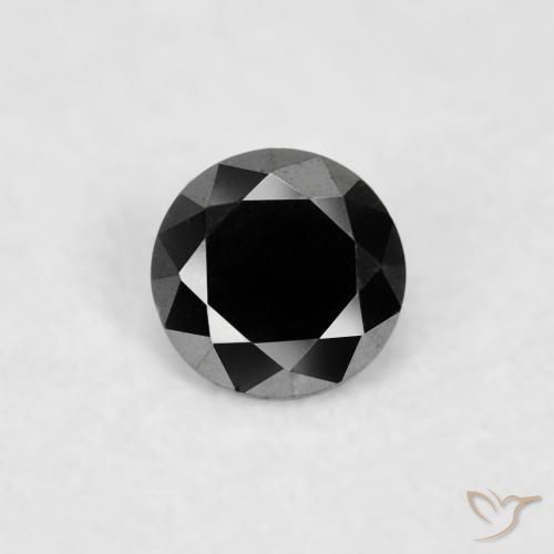 0.03ct Натуральный Черный Бриллиант, Круглый, Непрозрачный