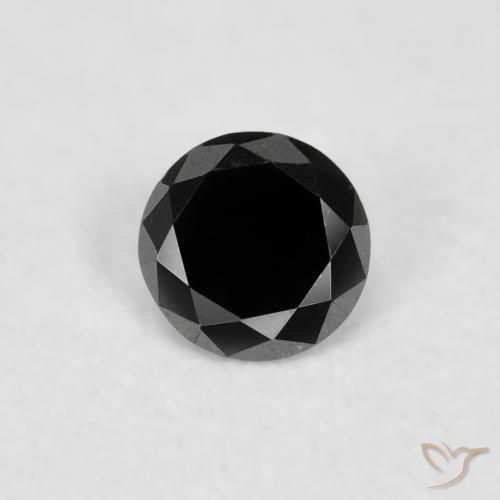 0.02ct Натуральный Черный Бриллиант, Круглый, Непрозрачный