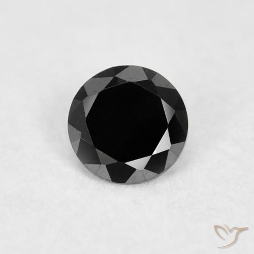 0.03ct Натуральный Черный Бриллиант, Круглый, Непрозрачный