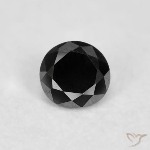 0.04ct Натуральный Черный Бриллиант, Круглый, Непрозрачный