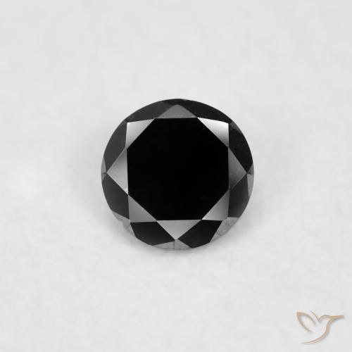 0.02ct Натуральный Черный Бриллиант, Круглый, Непрозрачный
