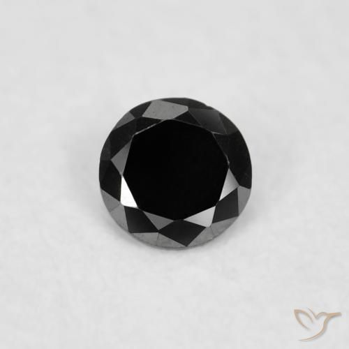 0.03ct Натуральный Черный Бриллиант, Круглый, Непрозрачный