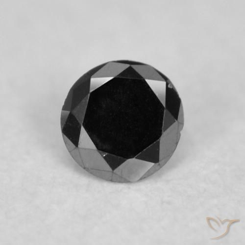 0.02ct Натуральный Черный Бриллиант, Круглый, Непрозрачный