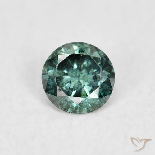 0.06ct Натуральный Зеленый Бриллиант, Круглый, VS-SI