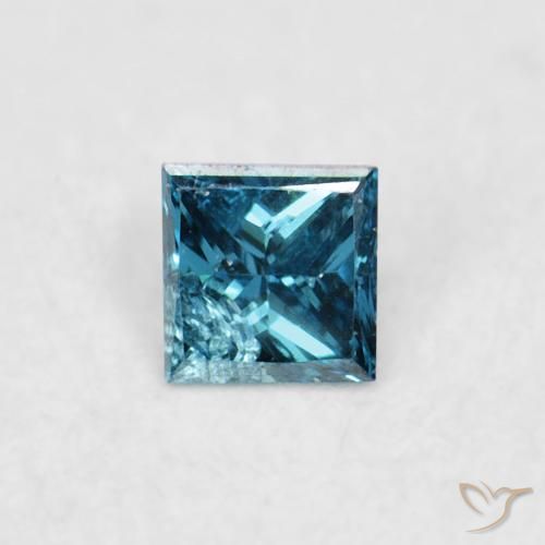0.05ct Натуральный Синий / Голубой Бриллиант, Квадрат, VS-SI
