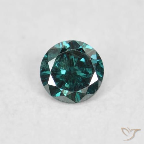 0.04ct Натуральный Зеленый Бриллиант, Круглый, VS-SI