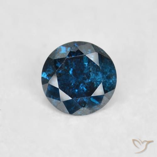 0.06ct Натуральный Синий / Голубой Бриллиант, Круглый, VS-SI