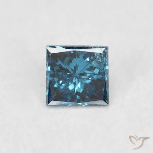 0.05ct Натуральный Синий / Голубой Бриллиант, Квадрат, VS-SI