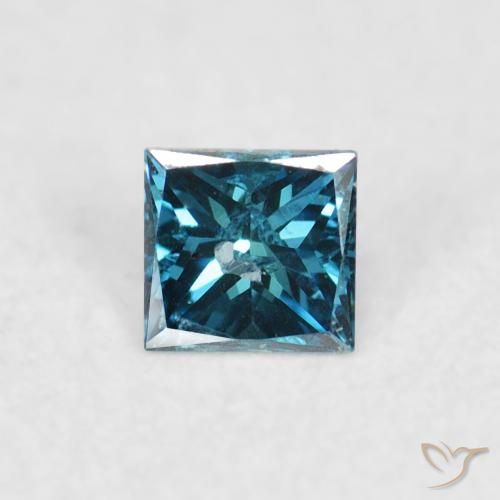 0.06ct Натуральный Синий / Голубой Бриллиант, Квадрат, VS-SI