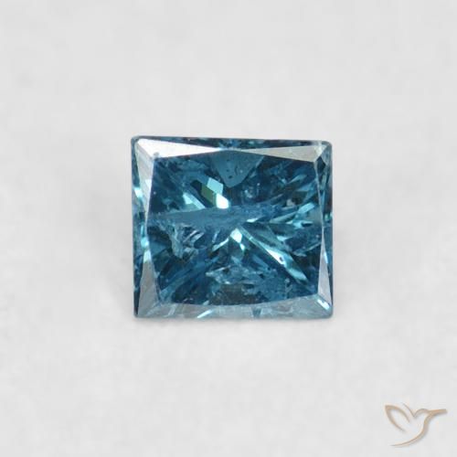 0.06ct Натуральный Синий / Голубой Бриллиант, Квадрат, VS-SI