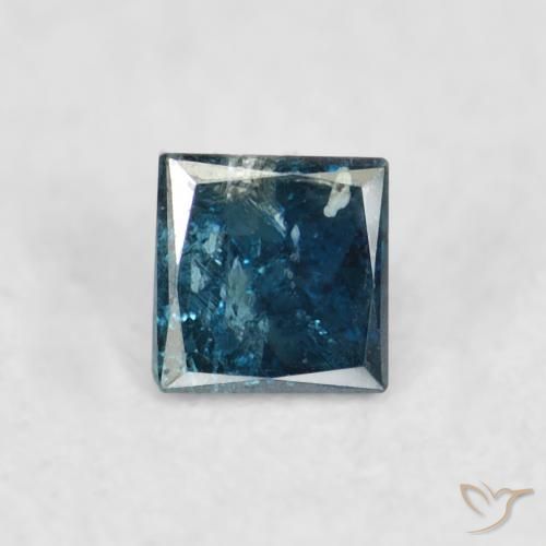 0.07ct Натуральный Синий / Голубой Бриллиант, Квадрат, VS-SI