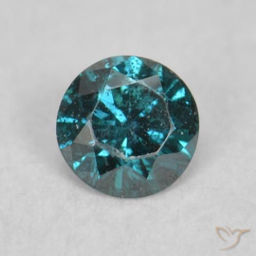 0.06ct Натуральный Синий / Голубой Бриллиант, Круглый, VS-SI