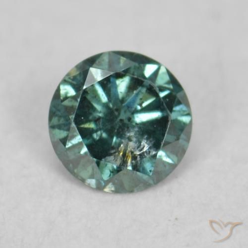0.06ct Натуральный Зеленый Бриллиант, Круглый, VS-SI