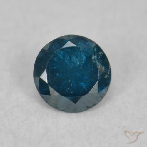 0.04ct Натуральный Синий / Голубой Бриллиант, Круглый, VS-SI
