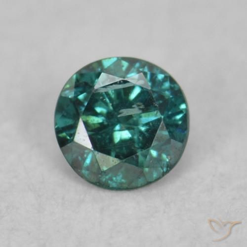 0.06ct Натуральный Зеленый Бриллиант, Круглый, VS-SI