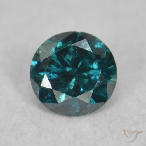 0.07ct Натуральный Синий / Голубой Бриллиант, Круглый, VS-SI