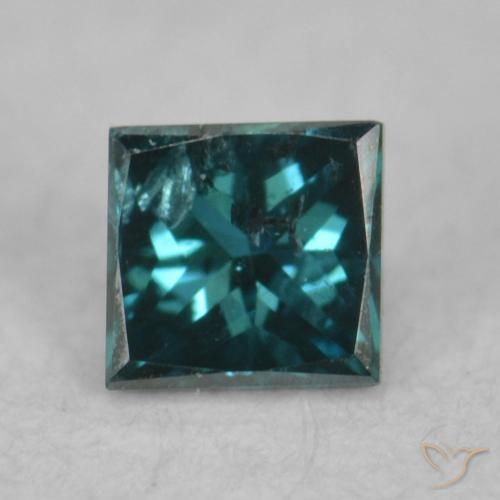 0.07ct Натуральный Зеленый Бриллиант, Квадрат, VS-SI