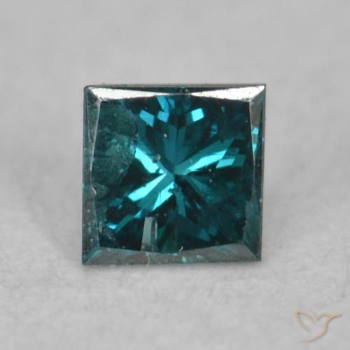 0.06ct Натуральный Синий / Голубой Бриллиант, Квадрат, VS-SI