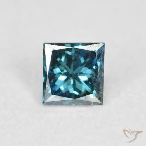 0.08ct Натуральный Синий / Голубой Бриллиант, Квадрат, VS-SI