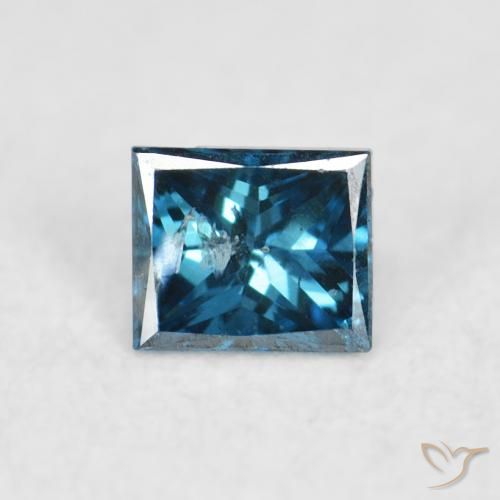 0.08ct Натуральный Синий / Голубой Бриллиант, Квадрат, VS-SI