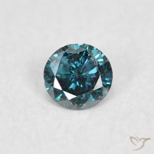 0.05ct Натуральный Синий / Голубой Бриллиант, Круглый, VS-SI