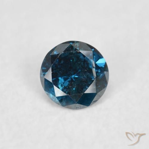 0.04ct Натуральный Синий / Голубой Бриллиант, Круглый, VS-SI