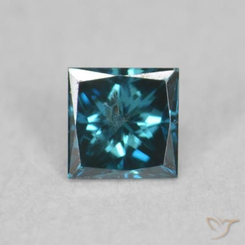 0.07ct Натуральный Синий / Голубой Бриллиант, Квадрат, Чистота VS