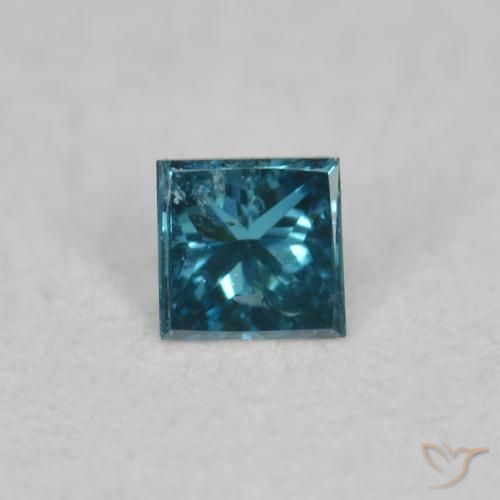 0.02ct Натуральный Синий / Голубой Бриллиант, Квадрат, Чистота VS