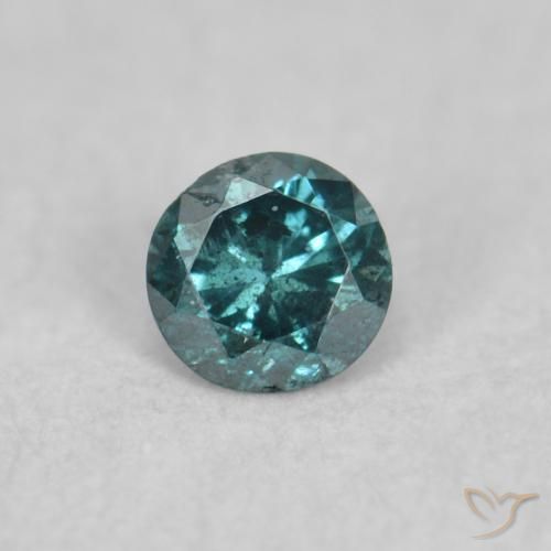 0.05ct Натуральный Синий / Голубой Бриллиант, Круглый, SI