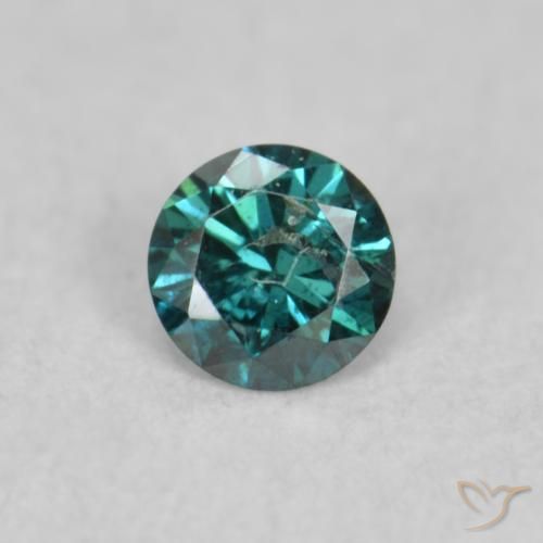 0.05ct Натуральный Зеленый Бриллиант, Круглый, SI
