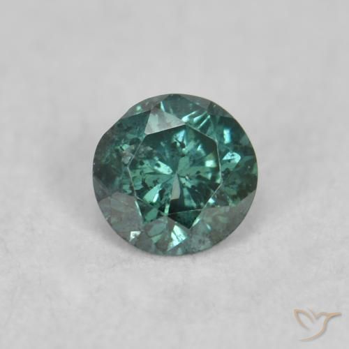0.07ct Натуральный Зеленый Бриллиант, Круглый, SI