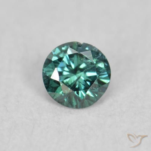 0.05ct Натуральный Зеленый Бриллиант, Круглый, SI