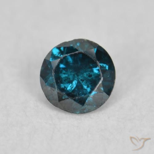 0.07ct Натуральный Синий / Голубой Бриллиант, Круглый, Чистота VS
