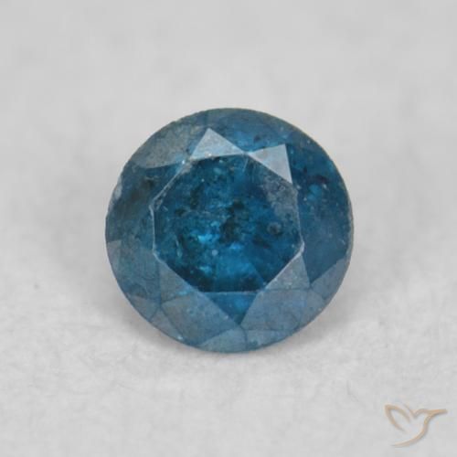 0.04ct Натуральный Синий / Голубой Бриллиант, Круглый, SI