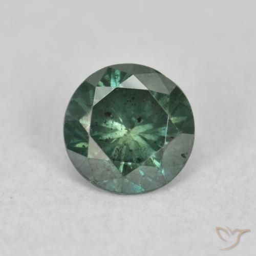 0.21ct Натуральный Зеленый Бриллиант, Круглый, VS-SI