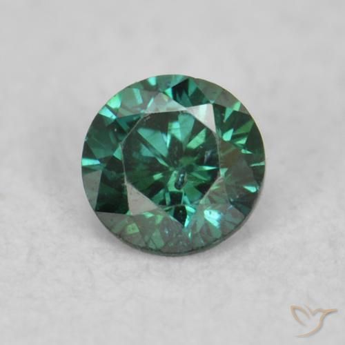 0.04ct Натуральный Зеленый Бриллиант, Круглый, VS-SI