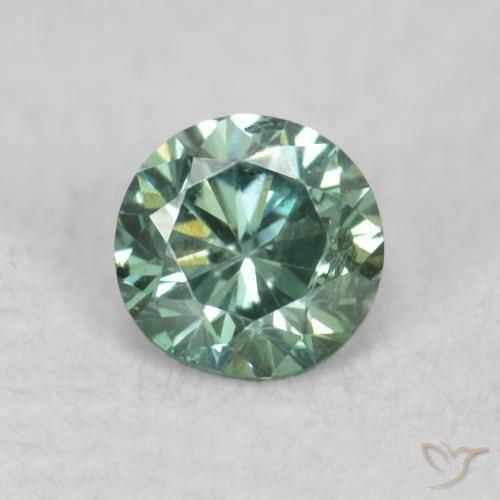 0.08ct Натуральный Зеленый Бриллиант, Круглый, VS-SI