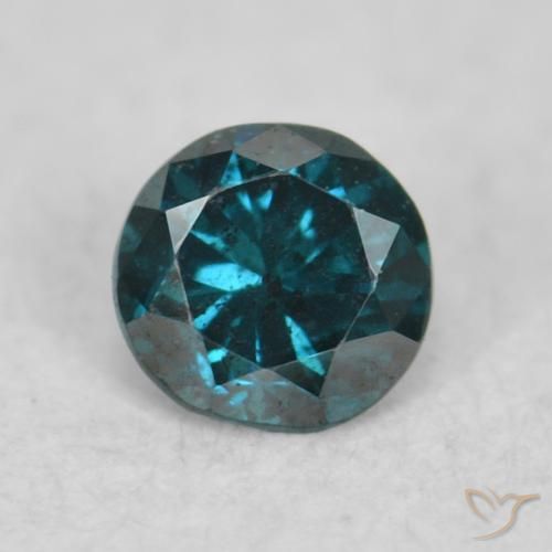 0.06ct Натуральный Синий / Голубой Бриллиант, Круглый, VS-SI