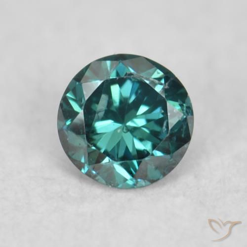 0.06ct Натуральный Зеленый Бриллиант, Круглый, VS-SI